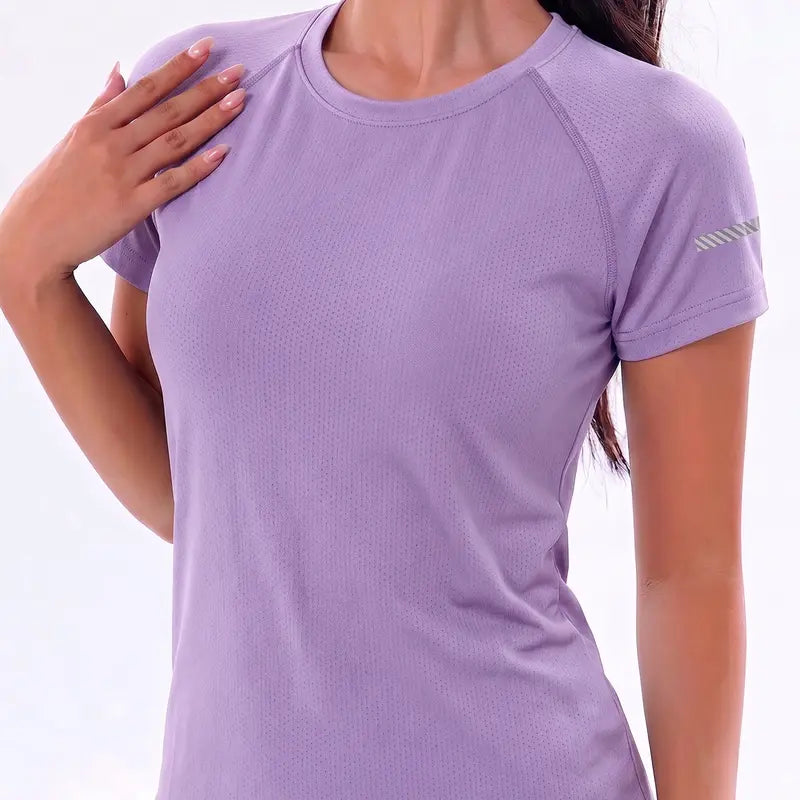 Multicolor Short Sleeve Mesh Athletic Tee Set