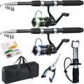 Telescopic Fishing Rod and Reel Kit With Carry Case