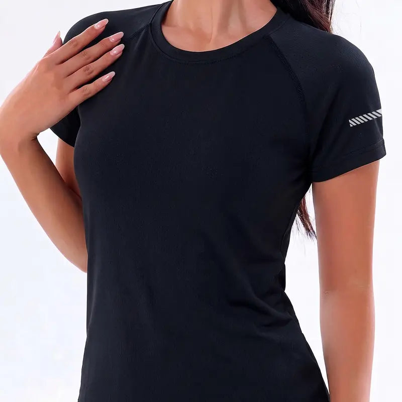 Multicolor Short Sleeve Mesh Athletic Tee Set