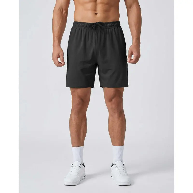 Five Pack Black Drawstring Athletic Shorts