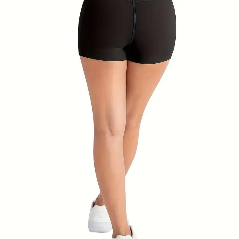Black High Waist Shorts with Side Phone Pockets