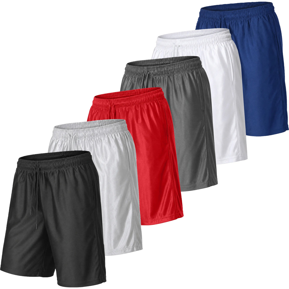 Six-Piece Athletic Shorts Set in Assorted Colours