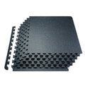 Dark Speckled Rubber Interlocking Gym Floor Tiles