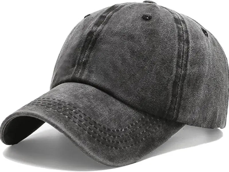 Washed Charcoal Cotton Baseball Cap