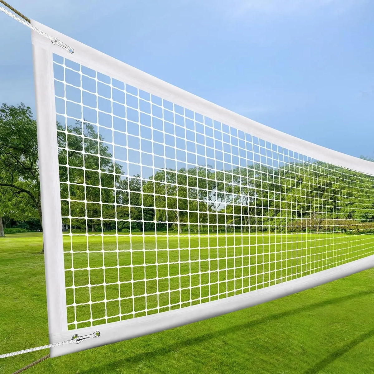 White Square-Mesh Outdoor Volleyball Net