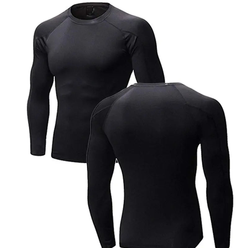 Black Long Sleeve Compression Shirts, Set of Three
