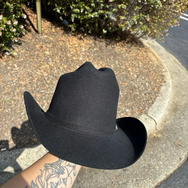 Black Felt Western Hat with Metal Buckle