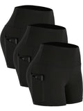 Black High Waist Shorts with Side Phone Pockets