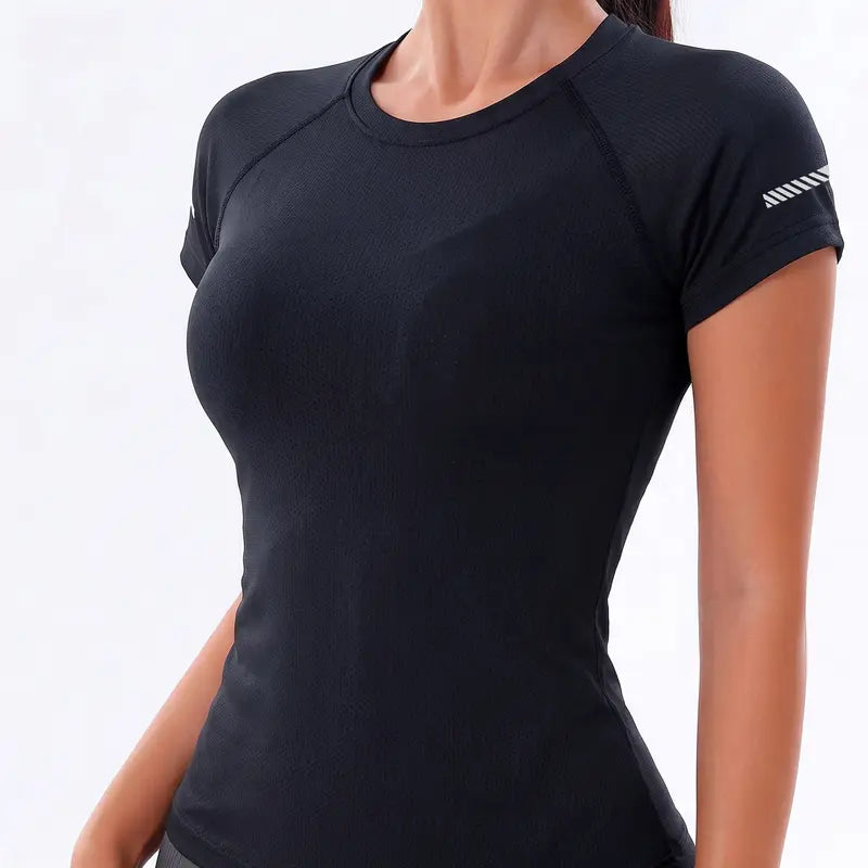 Multicolor Short Sleeve Mesh Athletic Tee Set
