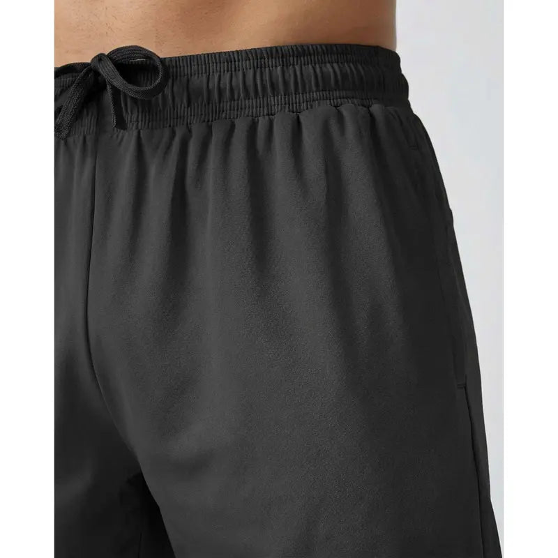 Five Pack Black Drawstring Athletic Shorts