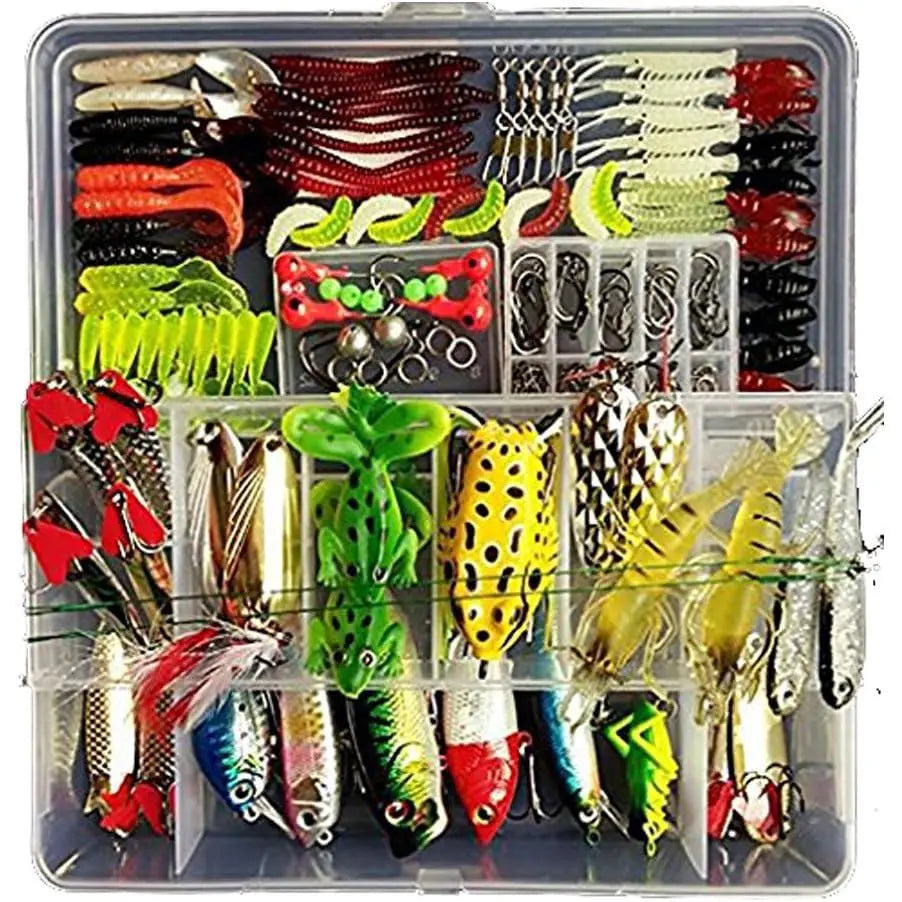 Fishing Lure Assortment in Clear Divided Case