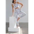 Blue and Gold Marbled Print Leggings