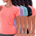 Multicolor Short Sleeve Mesh Athletic Tee Set
