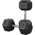 Heavy Hex Dumbbell Pair With Knurled Steel Grips