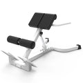 White Steel Frame Back Extension Bench with Black Pads