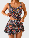 Floral Print Two-Piece Swim Tank and Skirt Set