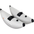 Inflatable White Kayak Float Pair With Black Tips